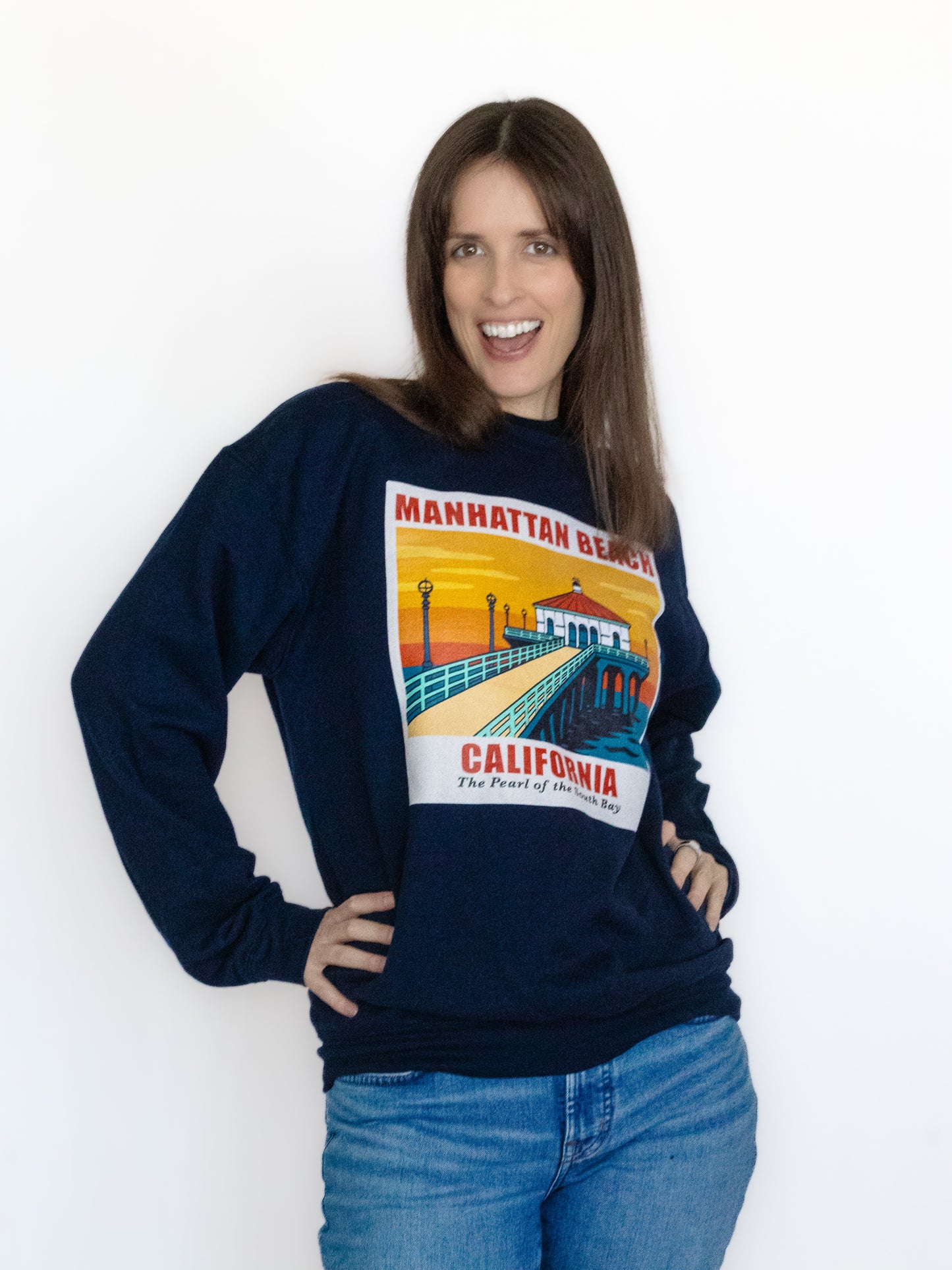Manhattan Beach Pier Crew Neck Sweatshirt