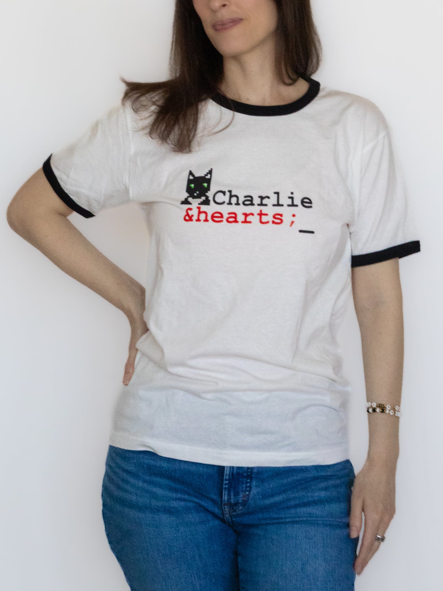 Charlie &hearts; Logo Unisex Ringer Tee